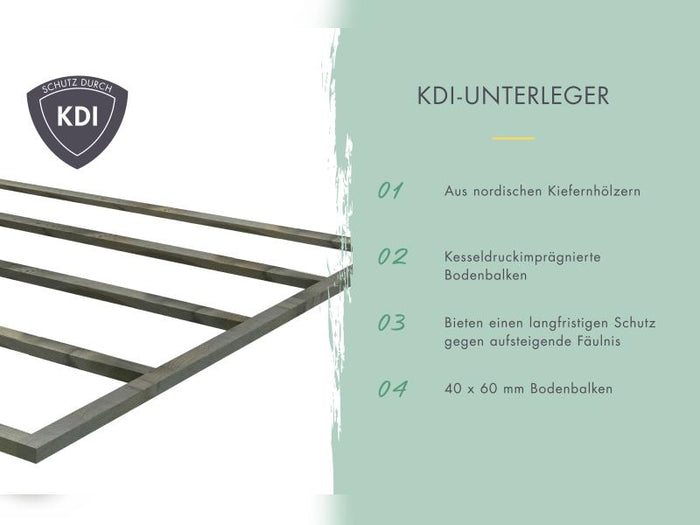 Karibu Hybrid Gartenhaus Jupiter 2 D wassergrau/weiß