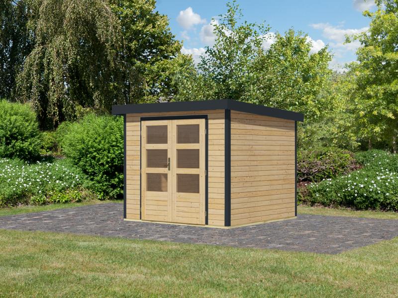 Karibu Hybrid Gartenhaus Jupiter 3 A naturbelassen/anthrazit