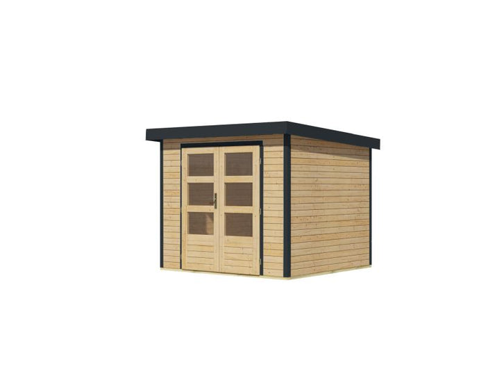 Karibu Hybrid Gartenhaus Jupiter 3 A naturbelassen/anthrazit