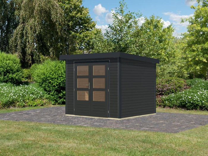 Karibu Hybrid Gartenhaus Jupiter 3 C anthrazit/anthrazit