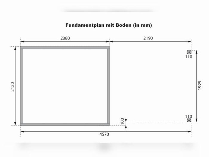 Karibu Hybrid Gartenhaus Jupiter 3 C anthrazit/graualuminium inkl. 2,35 m Anbaudach