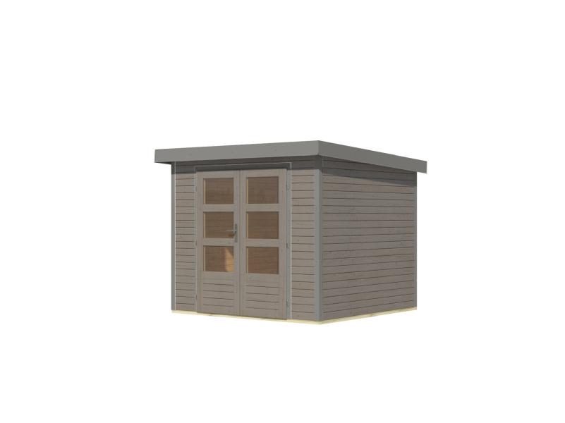 Karibu Hybrid Gartenhaus Jupiter 3 D wassergrau/graualuminium