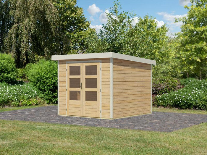 Karibu Hybrid Gartenhaus Jupiter 3,5 A naturbelassen/weiß