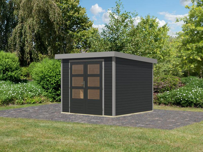 Karibu Hybrid Gartenhaus Jupiter 3,5 C anthrazit/graualuminium