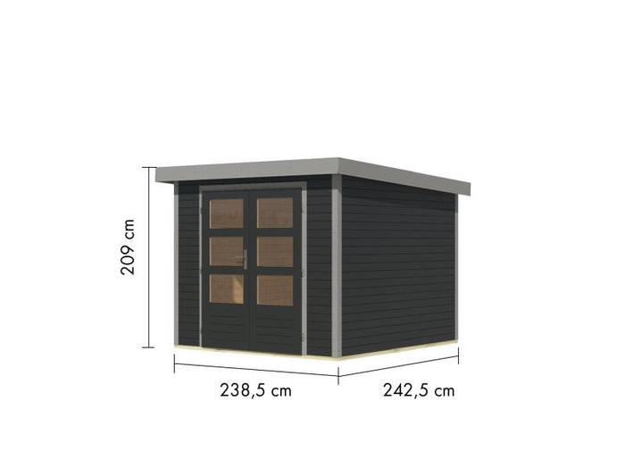Karibu Hybrid Gartenhaus Jupiter 3,5 C anthrazit/graualuminium