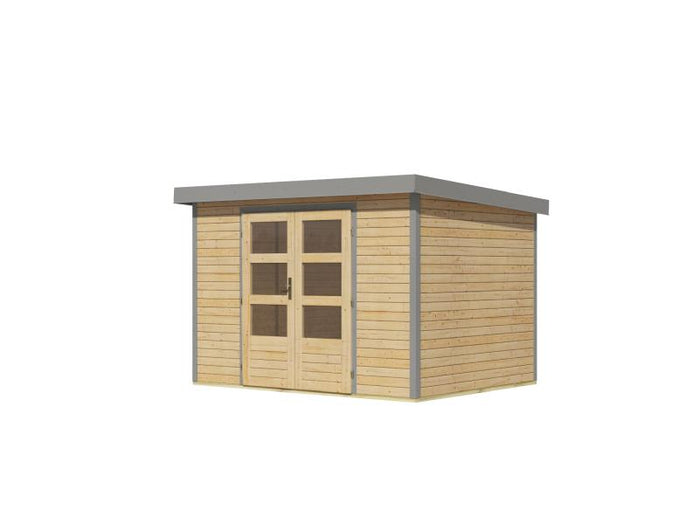 Karibu Hybrid Gartenhaus Jupiter 4 A naturbelassen/graualuminium