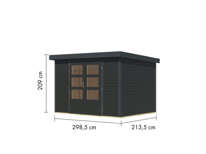 Karibu Hybrid Gartenhaus Jupiter 4 C anthrazit/anthrazit