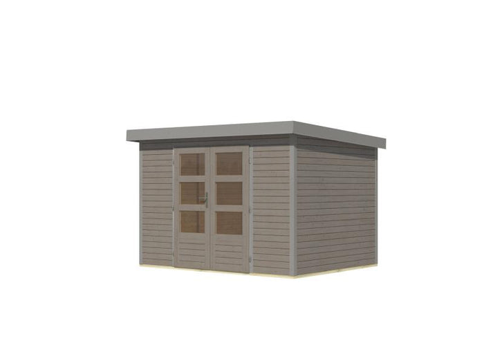 Karibu Hybrid Gartenhaus Jupiter 4 D wassergrau/graualuminium