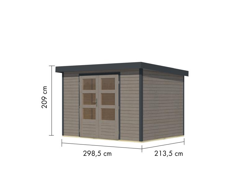 Karibu Hybrid Gartenhaus Jupiter 4 D wassergrau/anthrazit