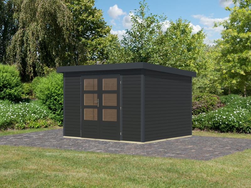 Karibu Hybrid Gartenhaus Jupiter 5 C anthrazit/anthrazit