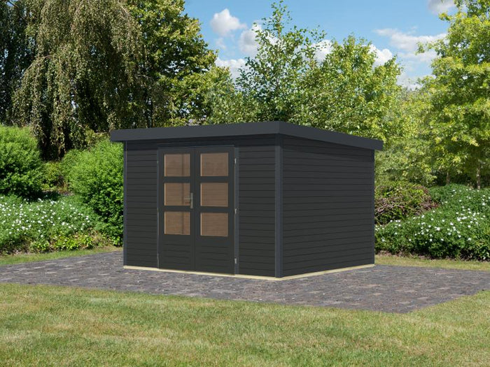 Karibu Hybrid Gartenhaus Jupiter 5 C anthrazit/anthrazit