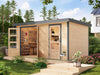 Karibu Hybrid Gartenhaus Merkur 1 A naturbelassen/graualuminium
