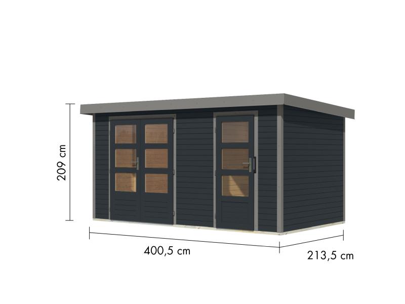 Karibu Hybrid Gartenhaus Merkur 1 C anthrazit/graualuminium