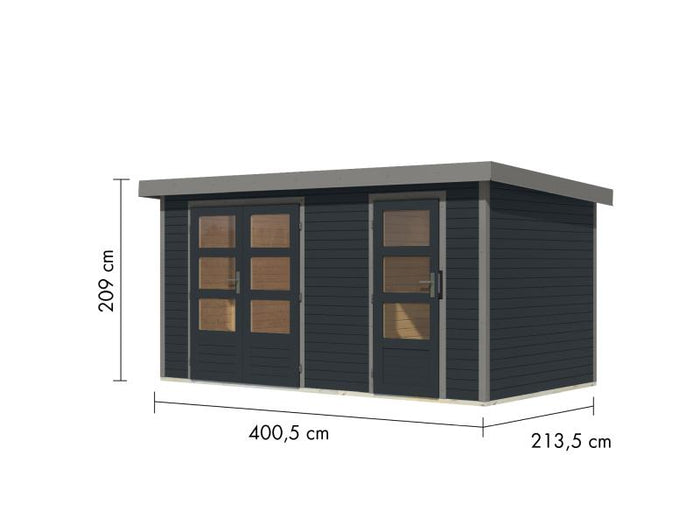 Karibu Hybrid Gartenhaus Merkur 1 C anthrazit/graualuminium