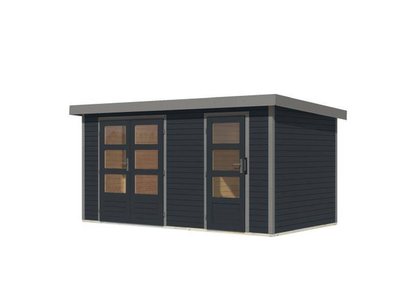 Karibu Hybrid Gartenhaus Merkur 1 C anthrazit/graualuminium