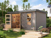 Karibu Hybrid Gartenhaus Merkur 1 D wassergrau/graualuminium