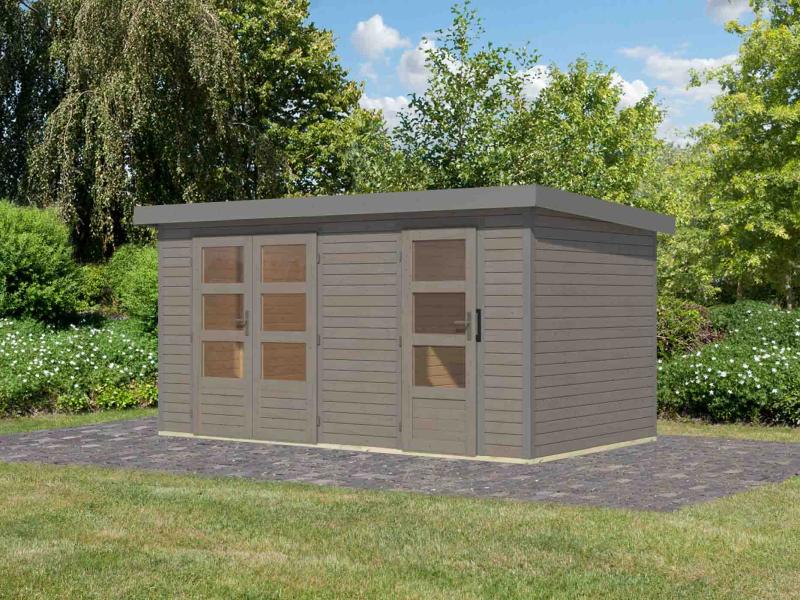 Karibu Hybrid Gartenhaus Merkur 1 D wassergrau/graualuminium