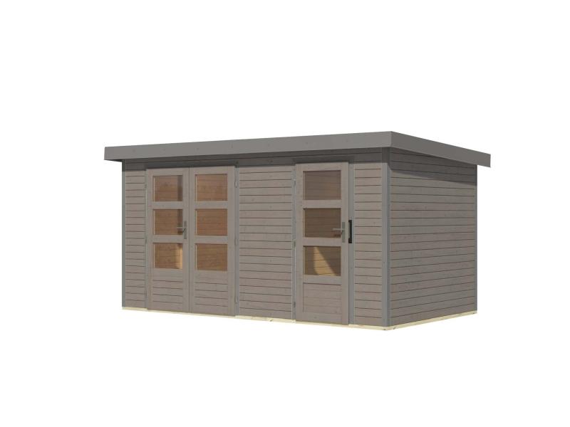 Karibu Hybrid Gartenhaus Merkur 1 D wassergrau/graualuminium