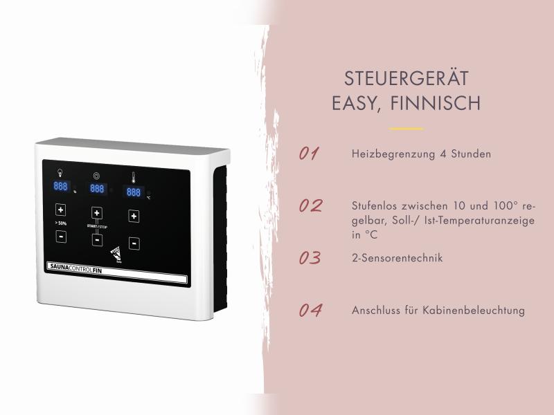 Karibu Hybrid Saunahaus Ares 2, naturbelassen/anthrazit -inkl. 9 kW Ofen ext. Steuerung-