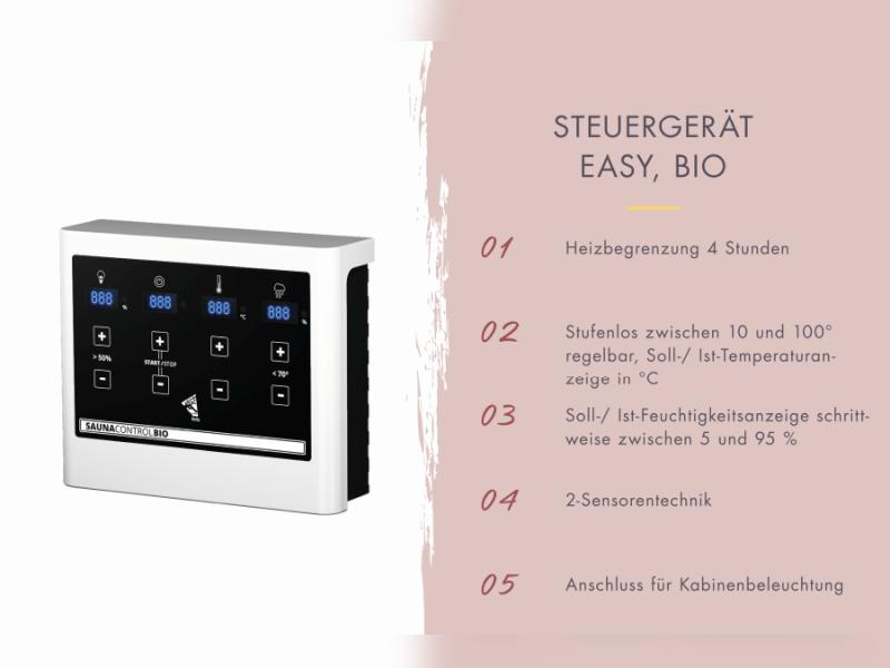 Karibu Hybrid Saunahaus Ares 2, naturbelassen/anthrazit -inkl. 9 kW Bioofen ext. Steuerung-