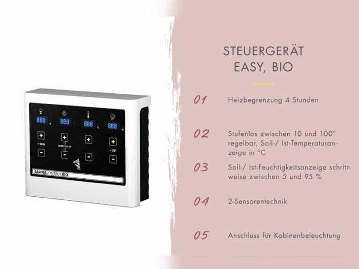 Karibu Hybrid Saunahaus Ares 2, naturbelassen/anthrazit -inkl. 9 kW Bioofen ext. Steuerung-
