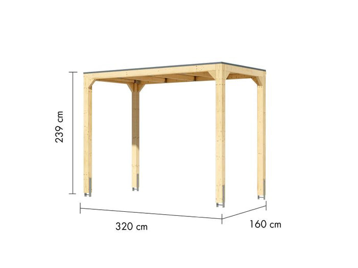 Karibu Pavillon Cubus halb, natur
