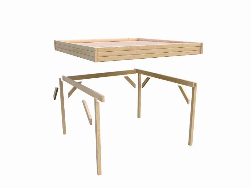 Karibu Pavillon Cubus halb, natur