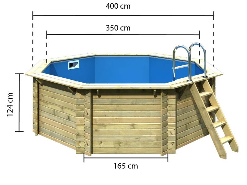 Karibu Pool Modell 1 Variante A im Set mit Filteranlage und Skimmer