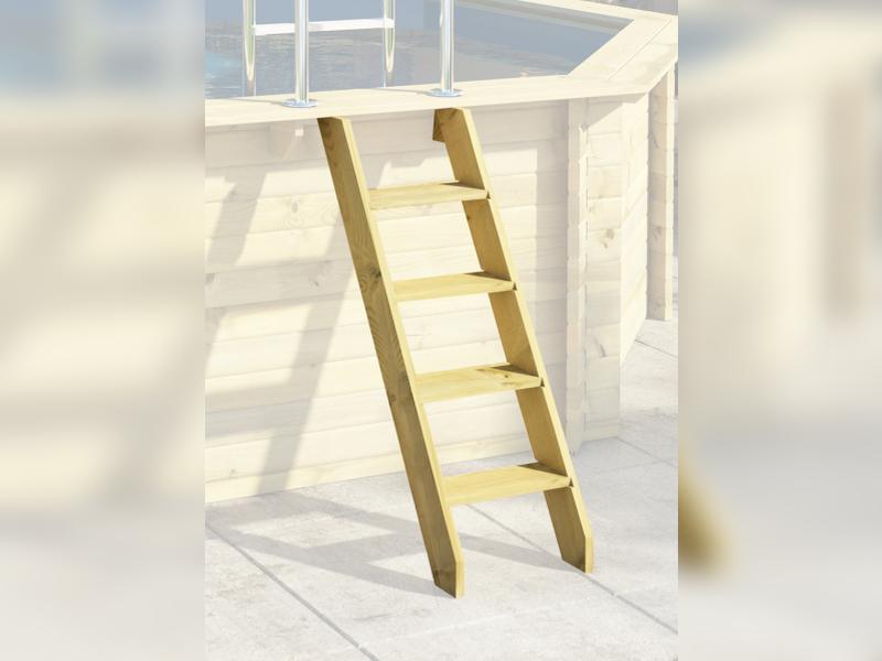 Karibu Pool Modell 1 Variante C, mit Terrasse im Set inkl. Filteranlage und Skimmer