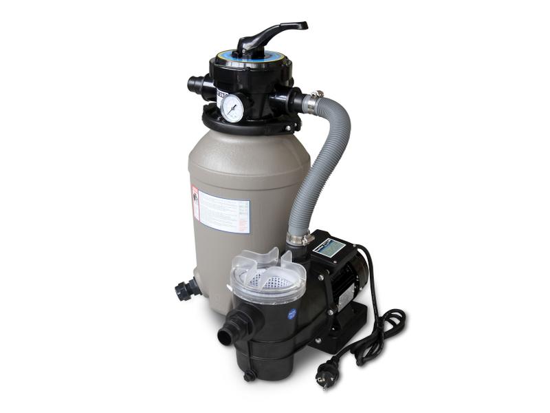 Karibu Pool Modell 1 Variante C, mit Terrasse im Set inkl. Filteranlage und Skimmer