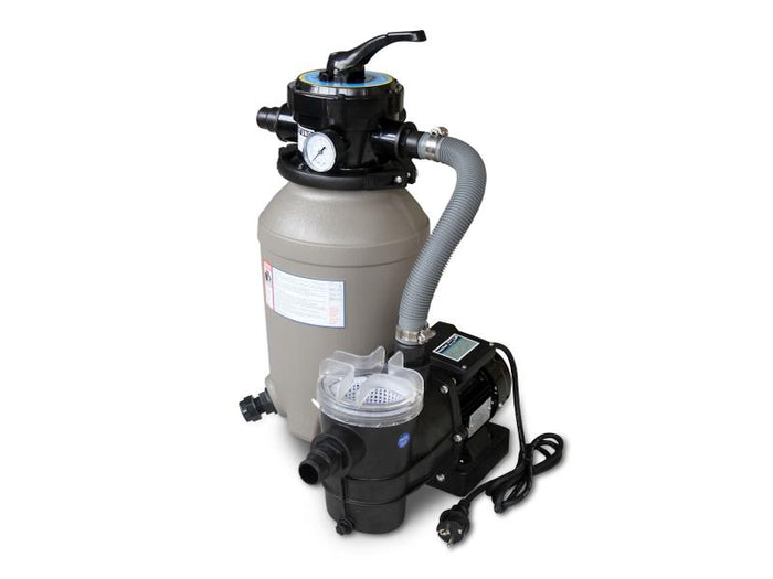 Karibu Pool Modell 1 X im Set mit Terrasse , Filteranlage und Skimmer, kdi - Folie Blau