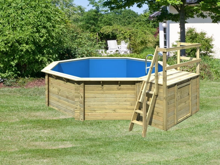 Karibu Pool Modell 2 Variante B, mit Terrasse inkl. Filterpaket und Skimmer