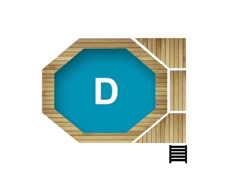 Karibu Pool Modell 2 Variante D, mit Terrasse im Set inkl. Filteranlage und Skimmer