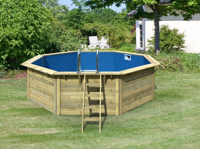 Karibu Pool Modell 2 X im Set mit Filteranlage und Skimmer, kdi - Folie Blau