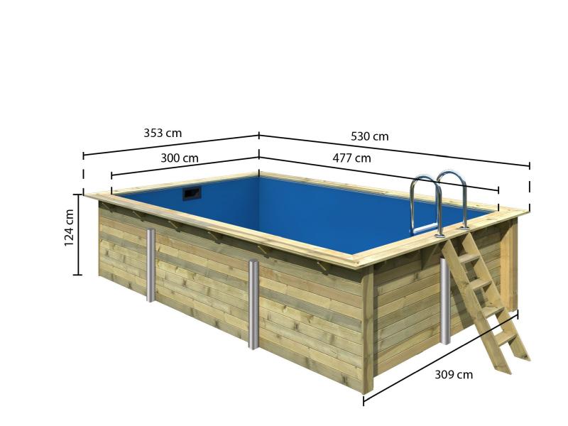 Karibu Rechteck Pool Größe 3 im Set inkl. Filterpaket