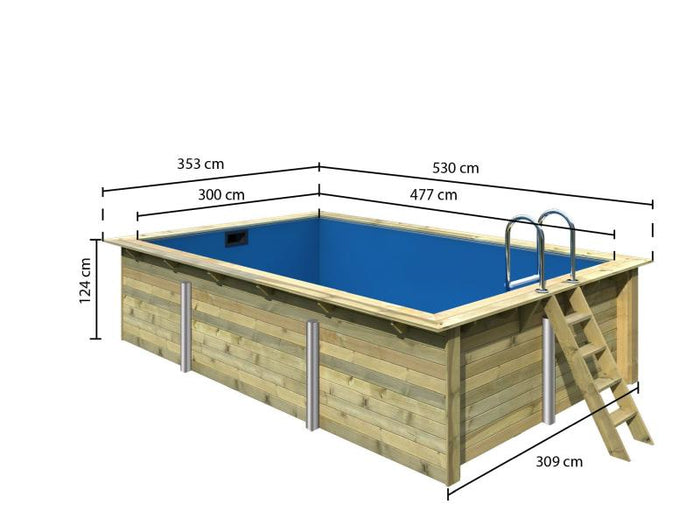 Karibu Rechteck Pool Größe 3 im Set inkl. Filterpaket