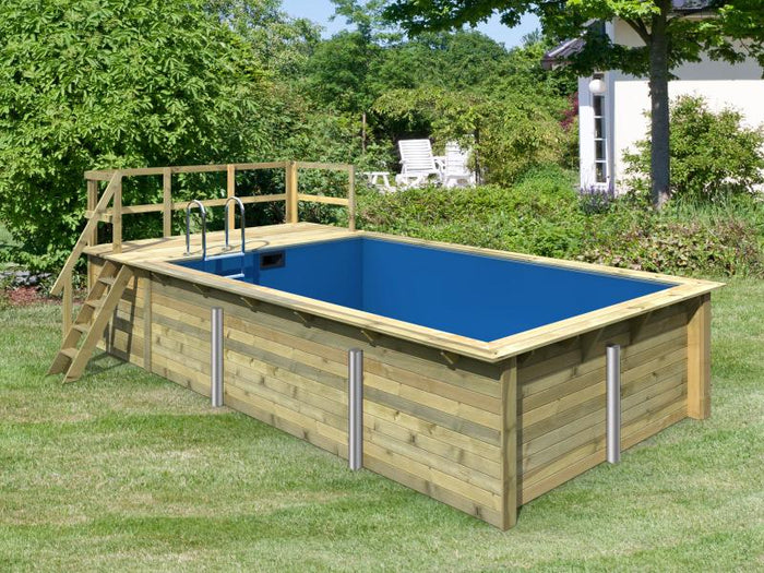 Karibu Rechteck Pool Größe 3 inkl. Terrrasse 3,5 m