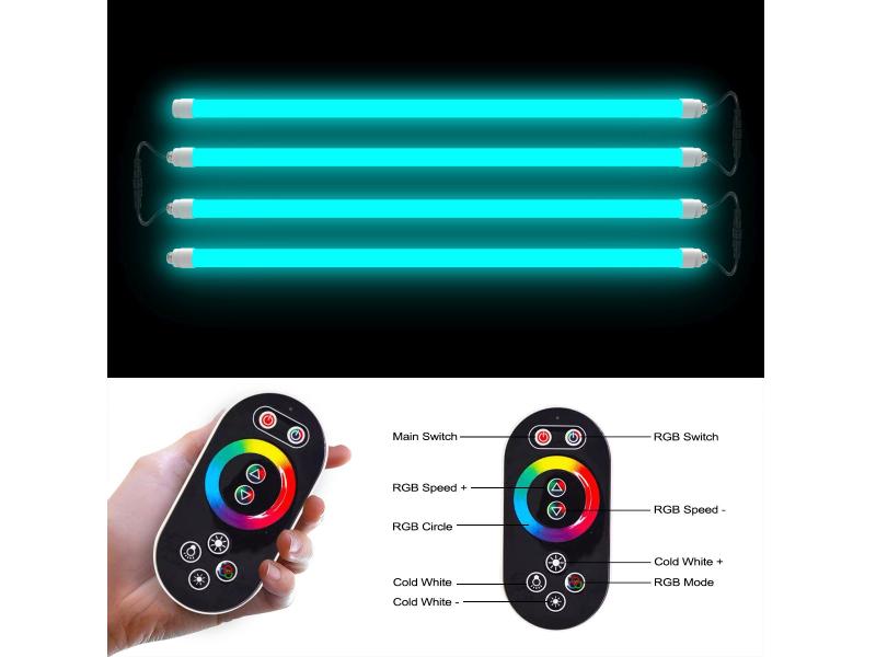 Karibu RGB+W Leuchtenset 4x750mm mit Fernbedienung/Bankunterbeleuchtung