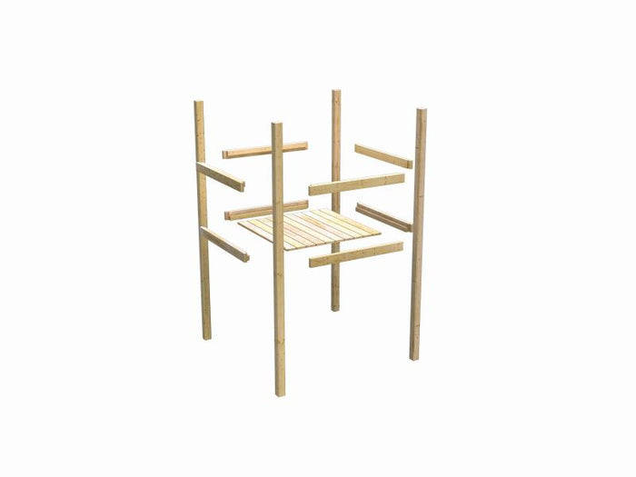 Karibu Ritterburg Löwenherz + Doppelschaukelanbau Klettergerüst + Netzrampe