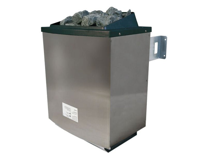 Karibu Sauna Askja 68 mm- 9 kW Ofen ext.Strg- mit Dachkranz