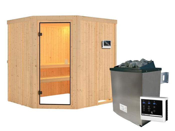 Karibu Sauna Bodo 68 mm inkl. 9 kW Ofen ext. Steuerung