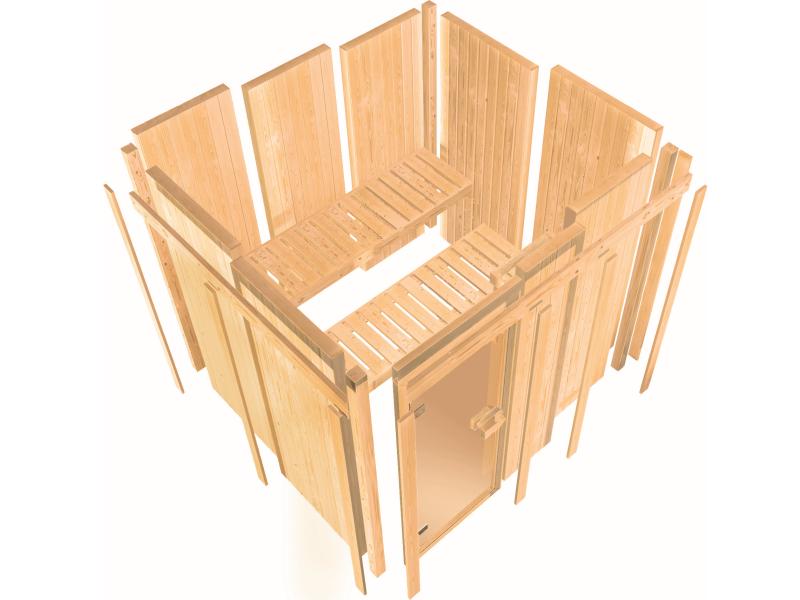 Karibu Sauna Bodo 68 mm inkl. 9 kW Ofen integr. Steuerung