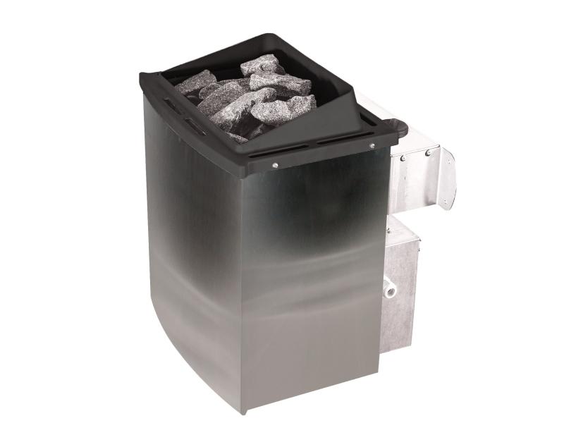 Karibu Sauna Elea inkl. 9 kW Ofen integr. Steuerung mit klassischer Saunatür -mit Dachkranz-