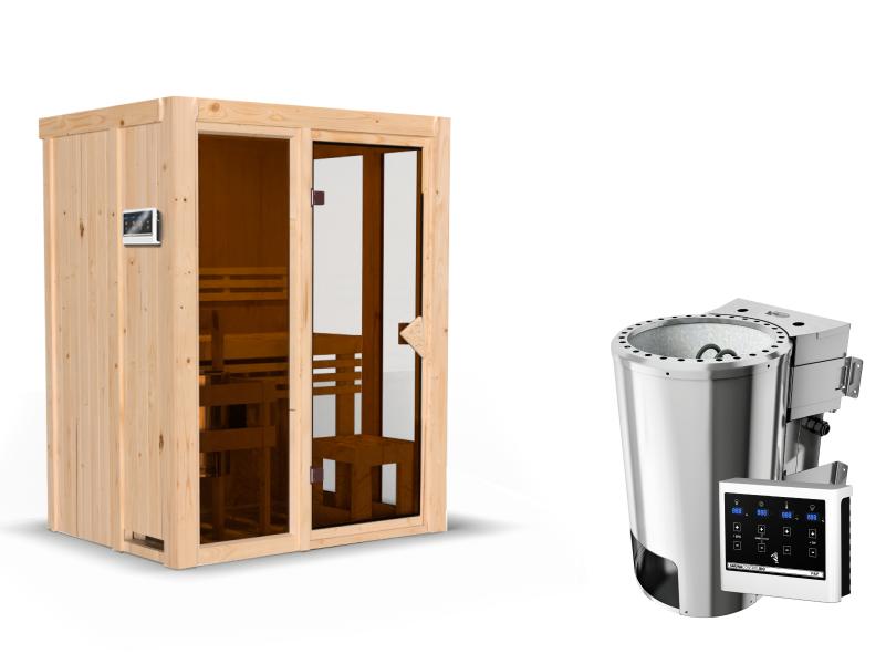 Karibu Sauna Irava 1 - inkl. 3,6 kW Bioofen ext. Steuerung