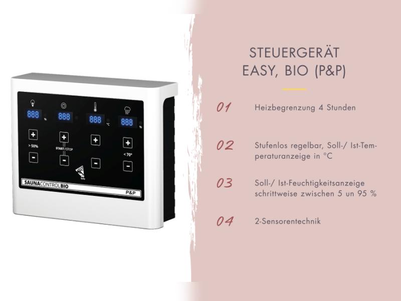 Karibu Sauna Irava 1 - inkl. 3,6 kW Bioofen ext. Steuerung