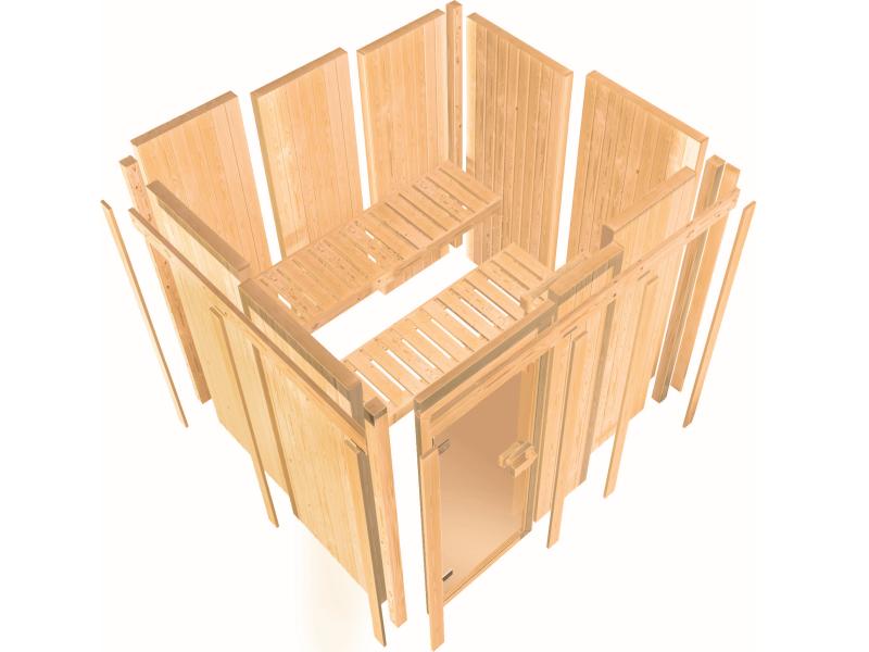 Karibu Sauna Irava 1 - inkl. 3,6 kW Bioofen ext. Steuerung