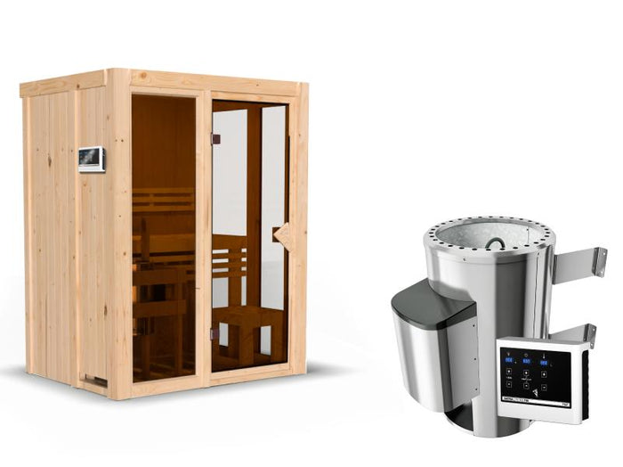 Karibu Sauna Irava 1 - inkl. 3,6 kW Ofen ext. Steuerung