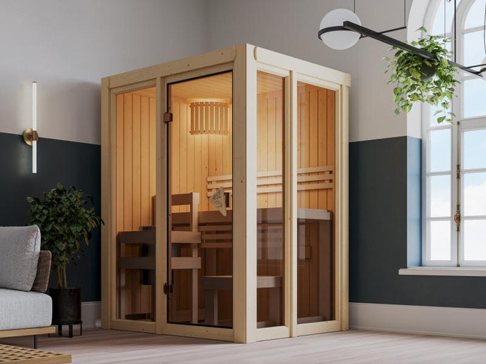 Karibu Sauna Irava 1 - inkl. 3,6 kW Ofen ext. Steuerung