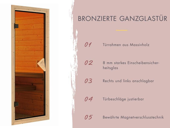 Karibu Sauna Irava 3 inkl. 3,6 kW Bioofen ext. Steuerung