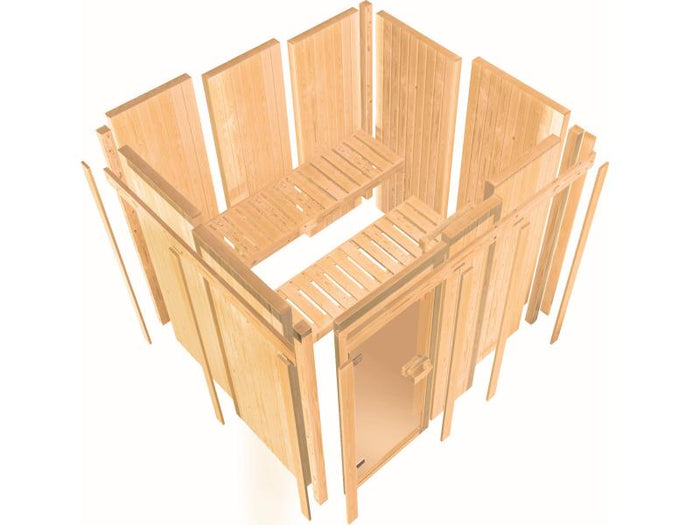 Karibu Sauna Irava 3 inkl. 3,6 kW Bioofen ext. Steuerung